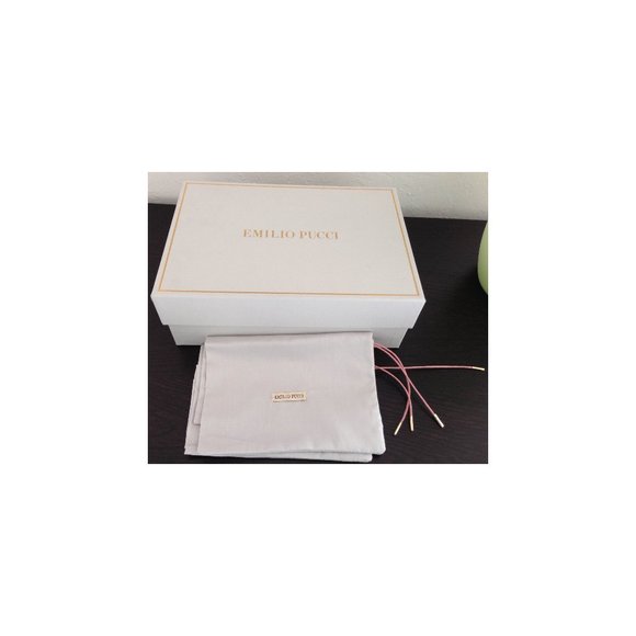 Auth NIB Pucci striped swirl print beige yellow orange pumps box bag EU 37 US 7 - Picture 7 of 8